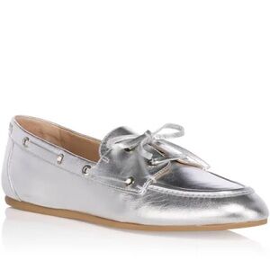 Stuart Weitzman Metallic Silver Boat Shoes